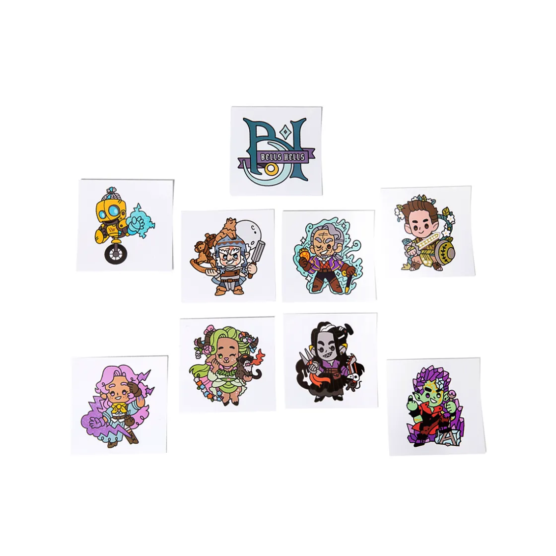 Decals And Stickers-Critical Role Bells Hells Chibi Vinyl Decals Set 9-Pack