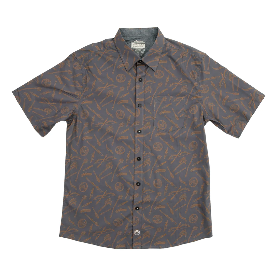 Polo & Button Down Shirts-Critical Role Vox Machina Weapons Button Down Short Sleeve Shirt
